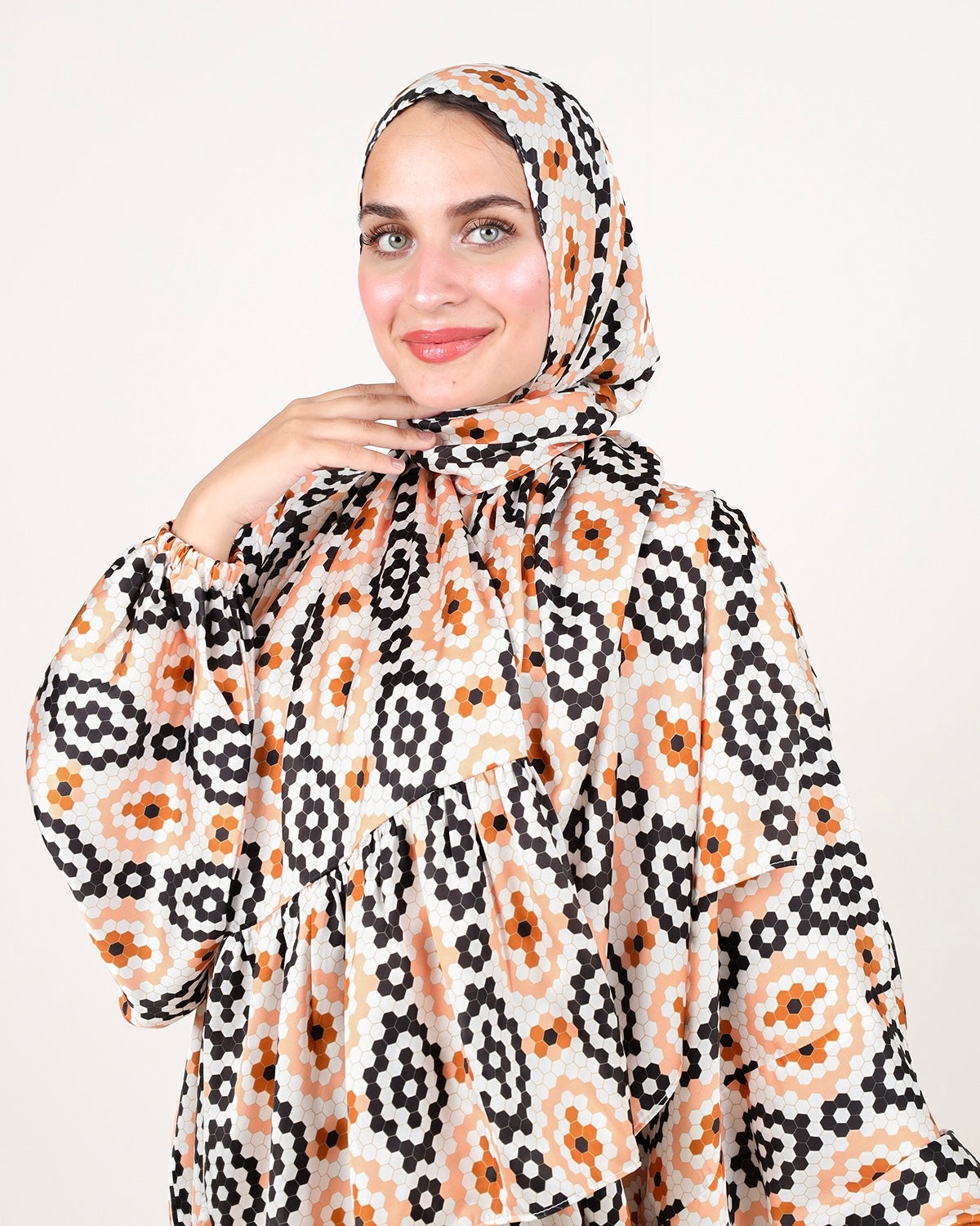 printed silk satin elegant
