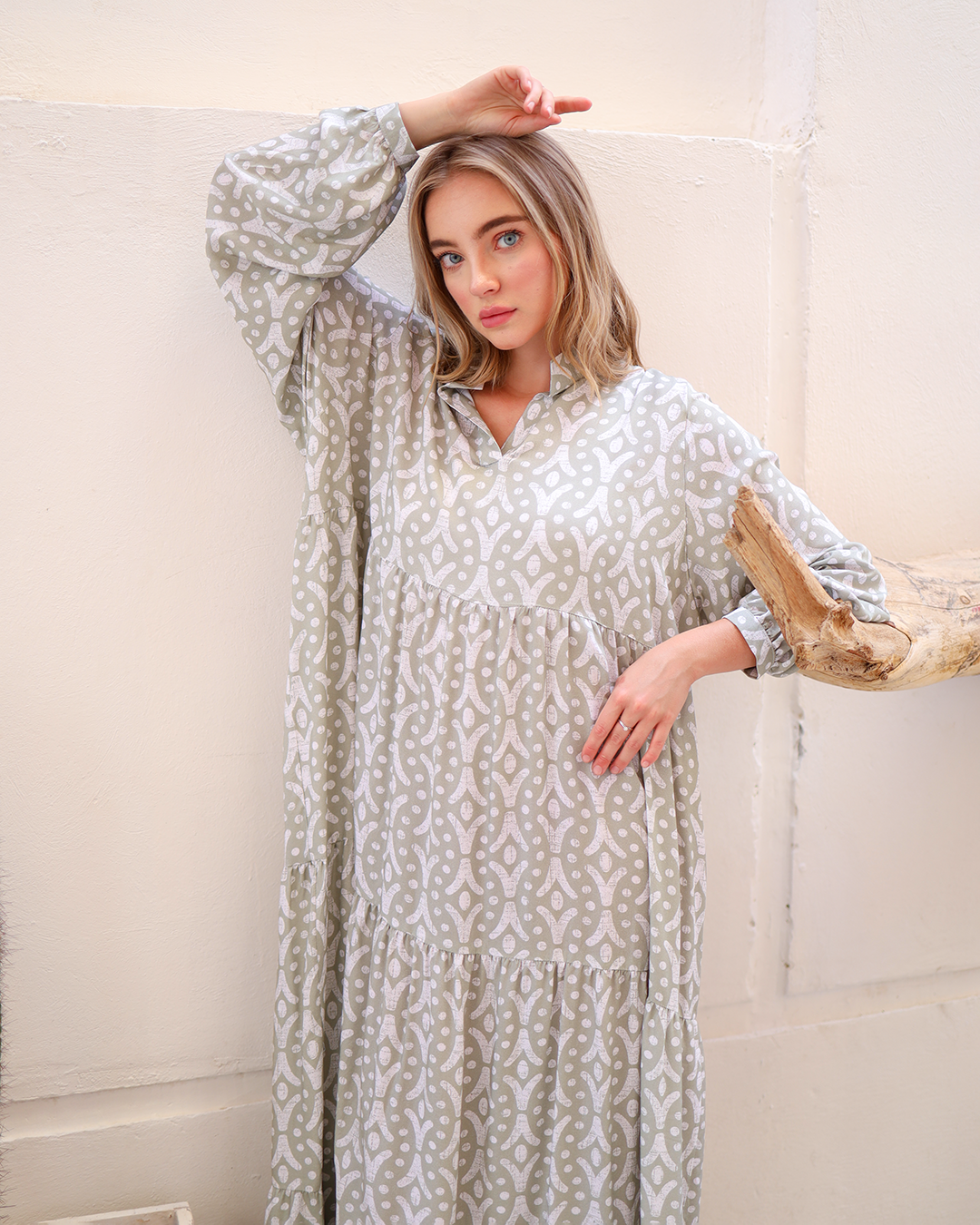 Dress Cotton green Boho