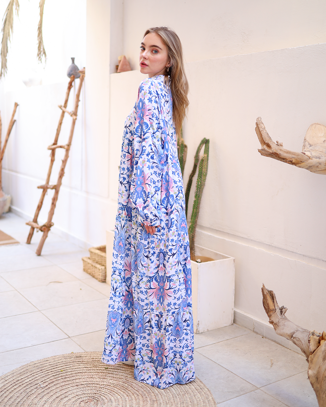 Dress Cotton blue Boho
