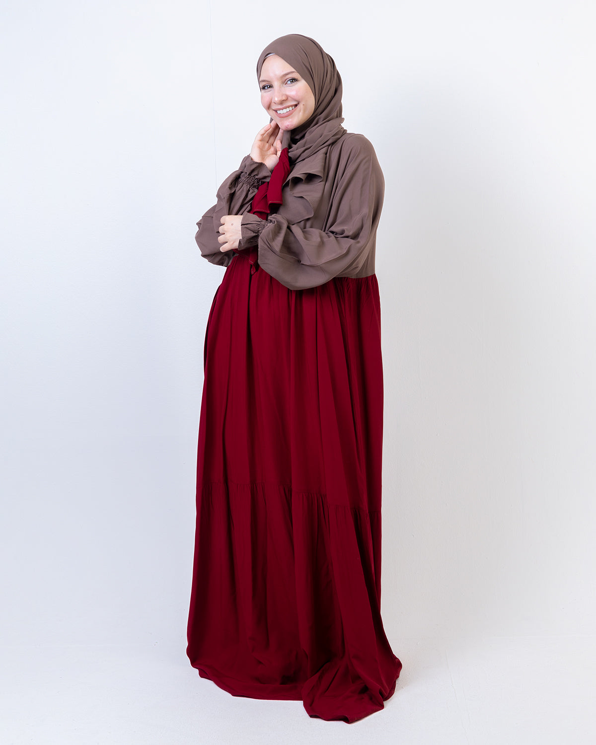 Mix and Match “ Coffee and Dark Red “