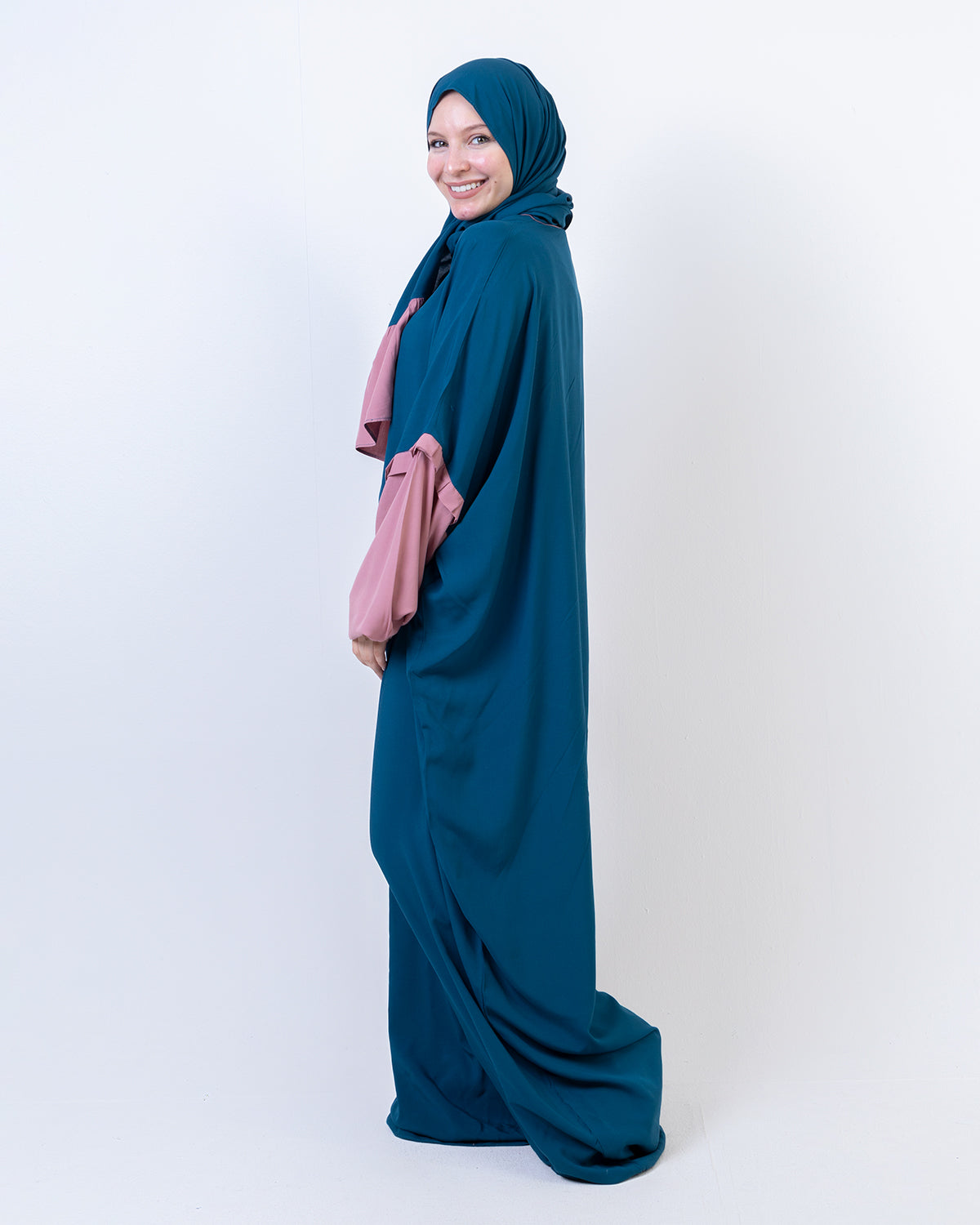Two in one “ Bright Teel and cashmere “