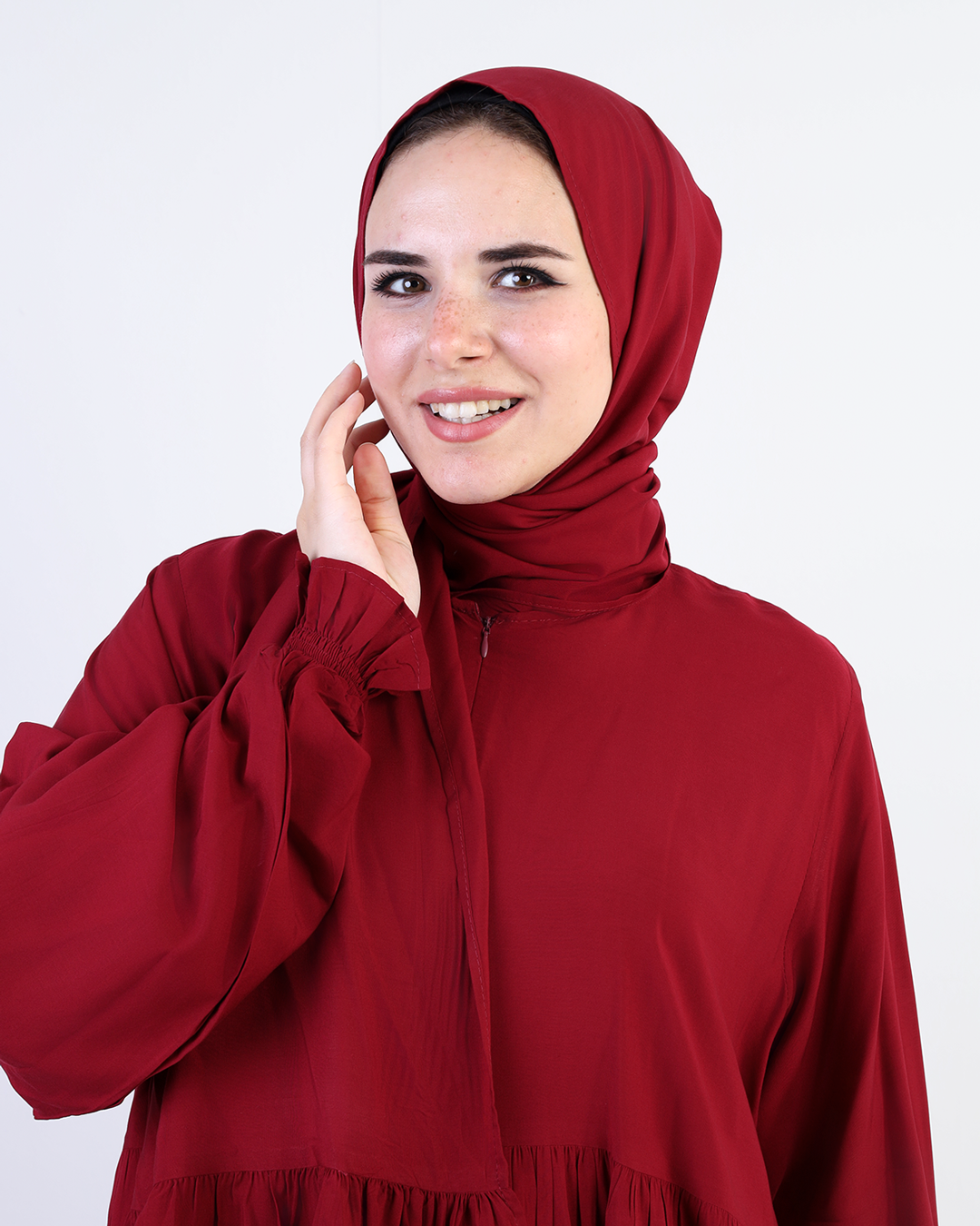 قطن إسدال - فيسكوز أحمر غامق