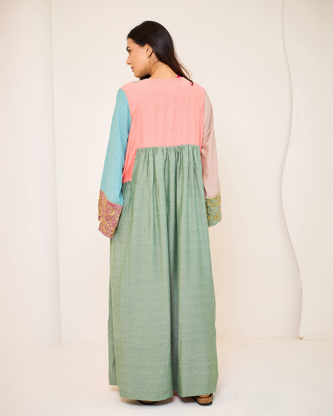 Isadora – Pure Cotton Patchwork Dress (Cool Tones Edition)