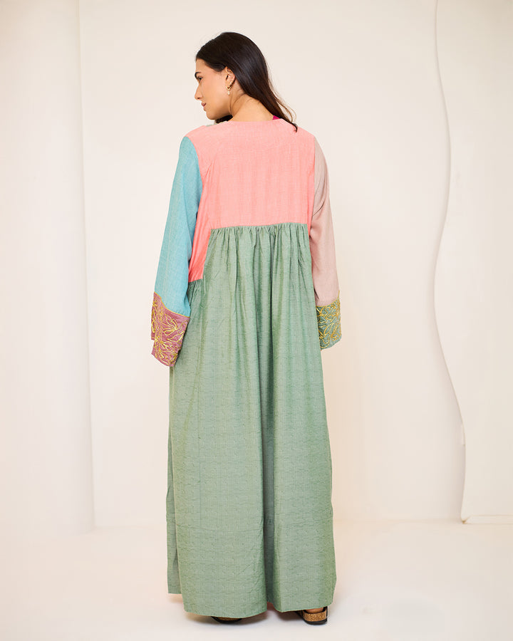 Isadora – Pure Cotton Patchwork Dress (Cool Tones Edition)