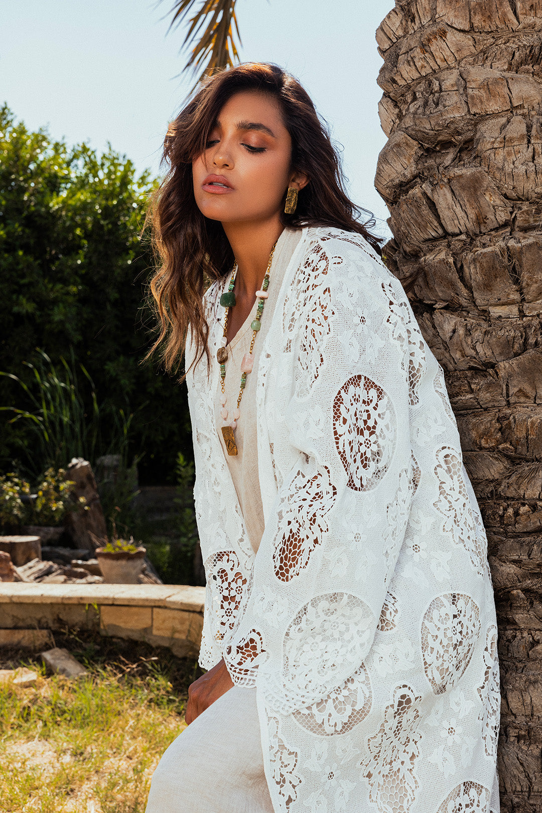 Ophelia Cream Joubert kimono white