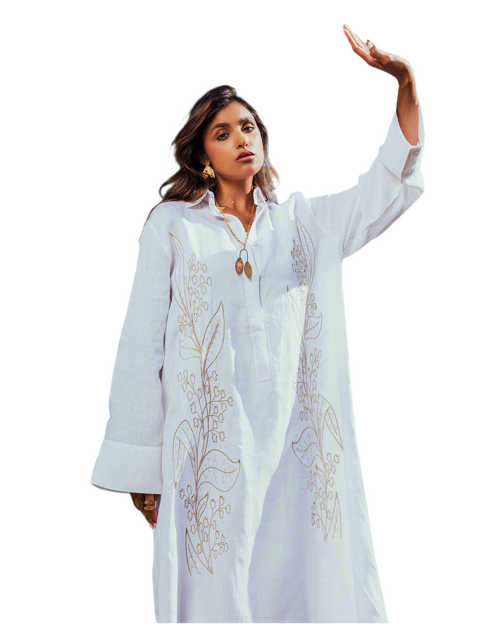 Lilly of the valley pure linen dress
