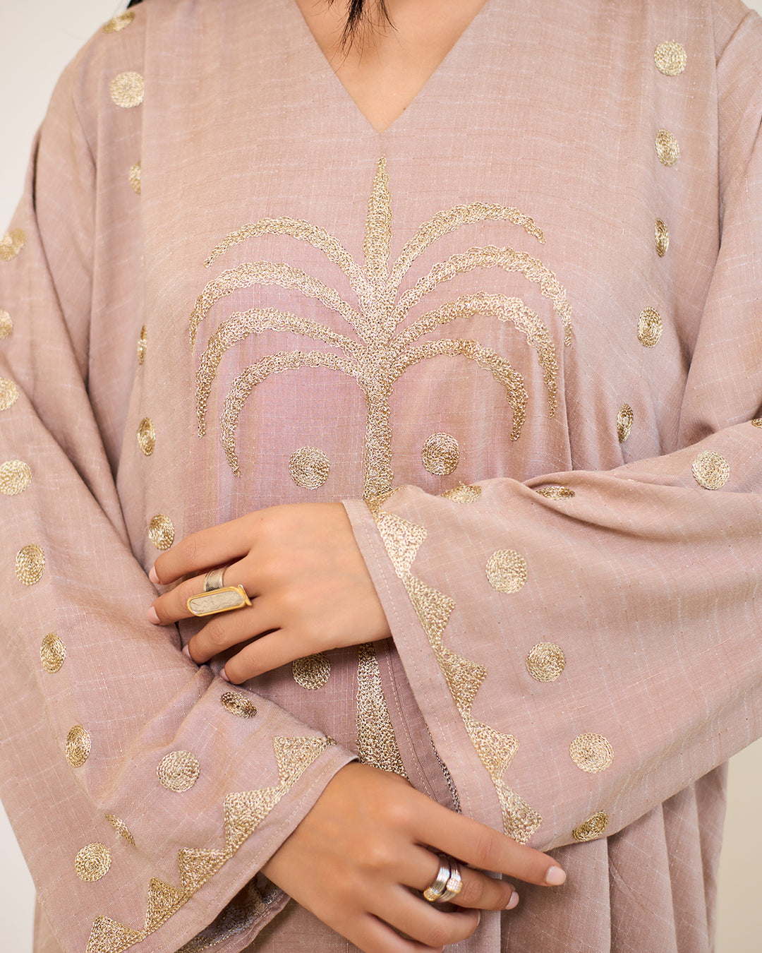Embroidered Cotton Kaftan Dress - Tamara