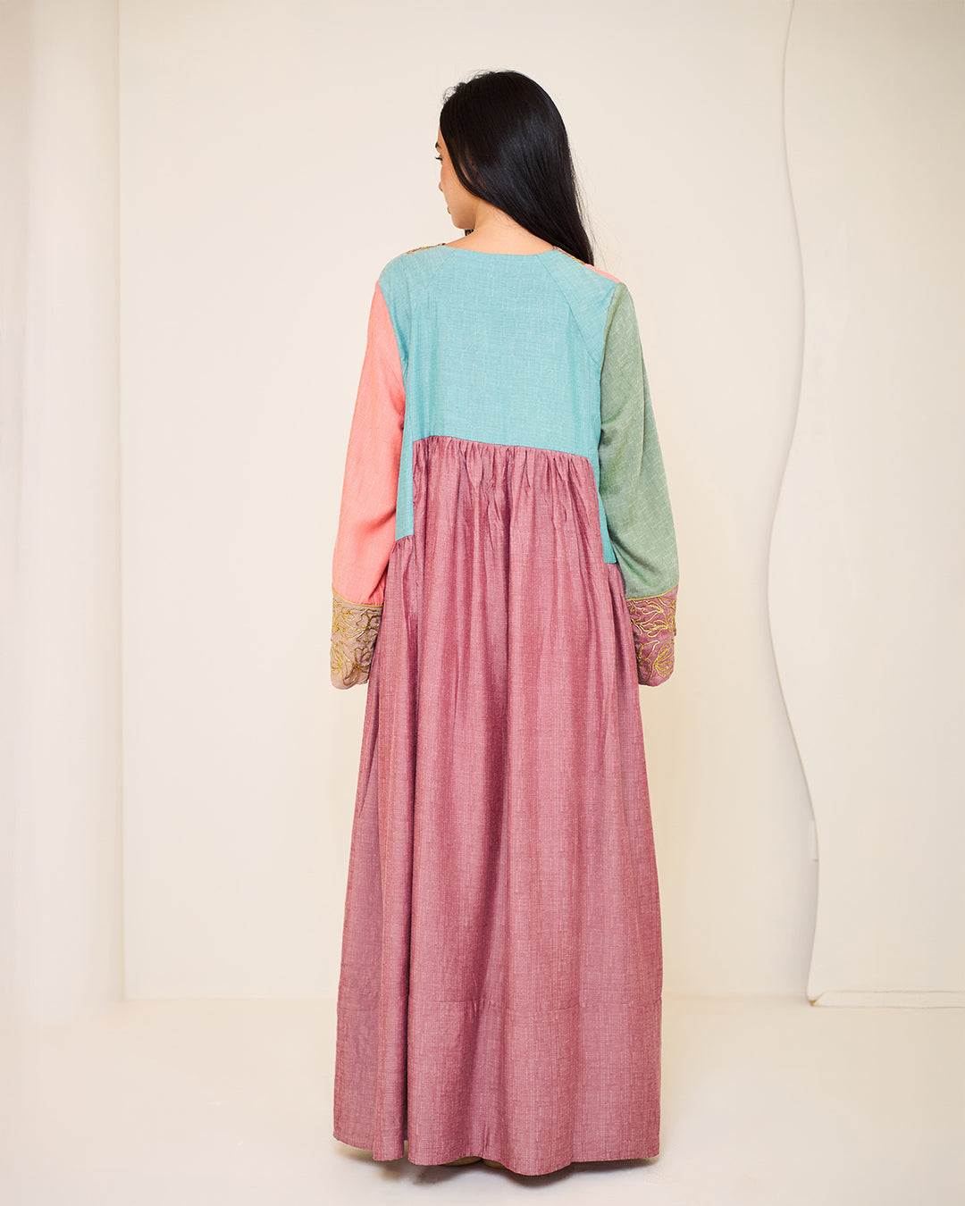 Isadora – Pure Cotton Patchwork Dress (Cool Tones Edition)