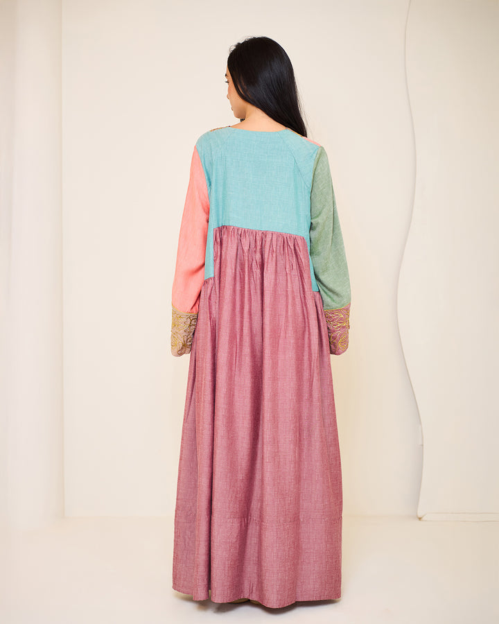 Isadora – Pure Cotton Patchwork Dress (Cool Tones Edition)