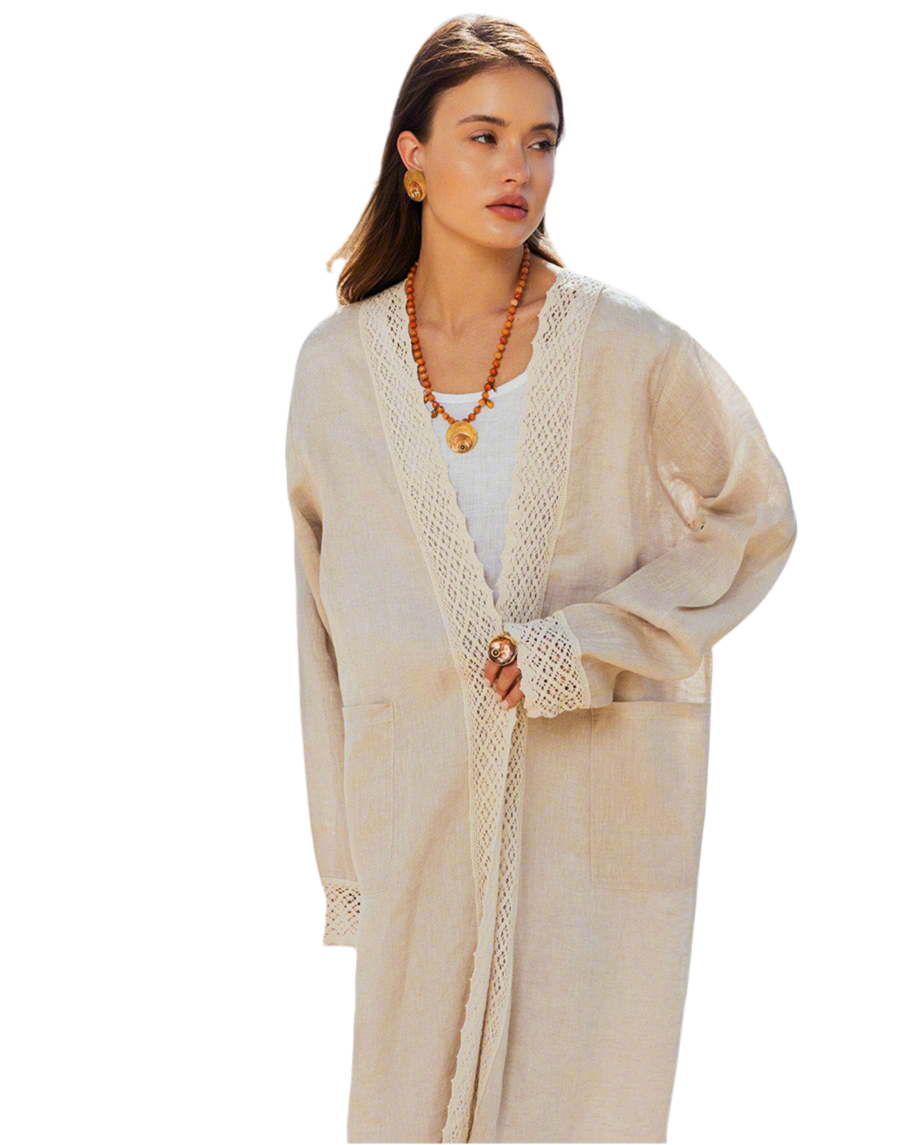 Bleeding Hearts Linen Cardigan