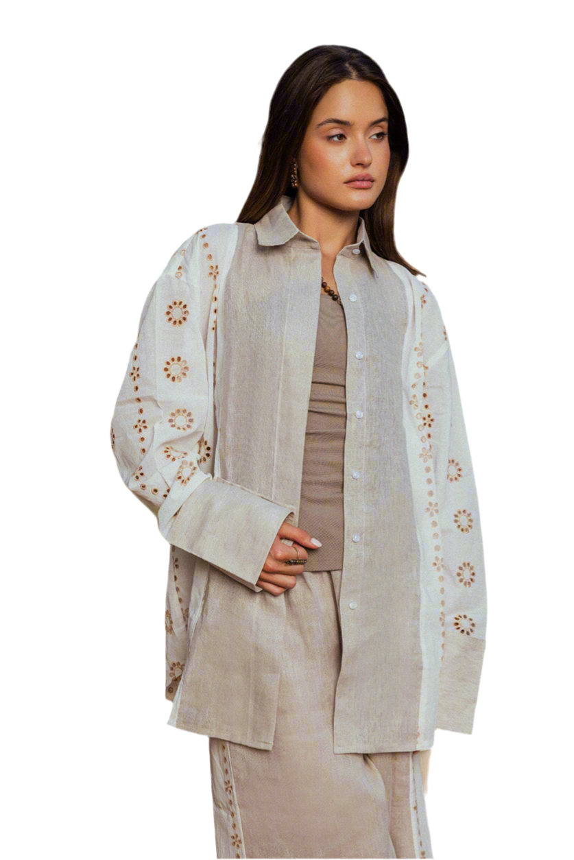 Queen Anne Lace white and beige