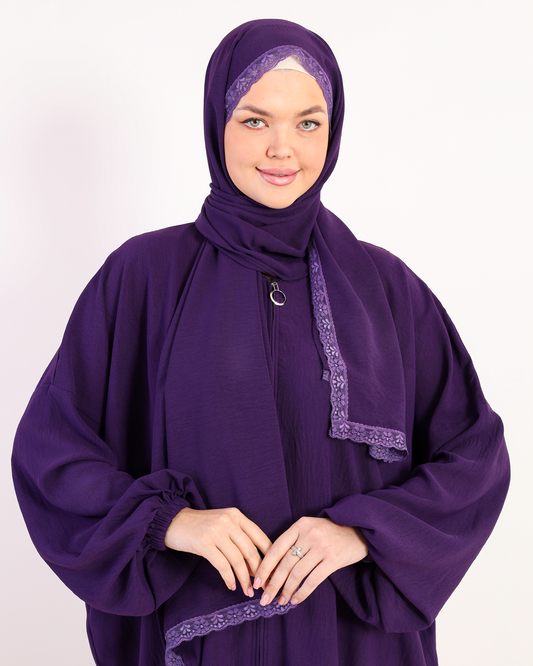 Purple Turkish Abbaya Style