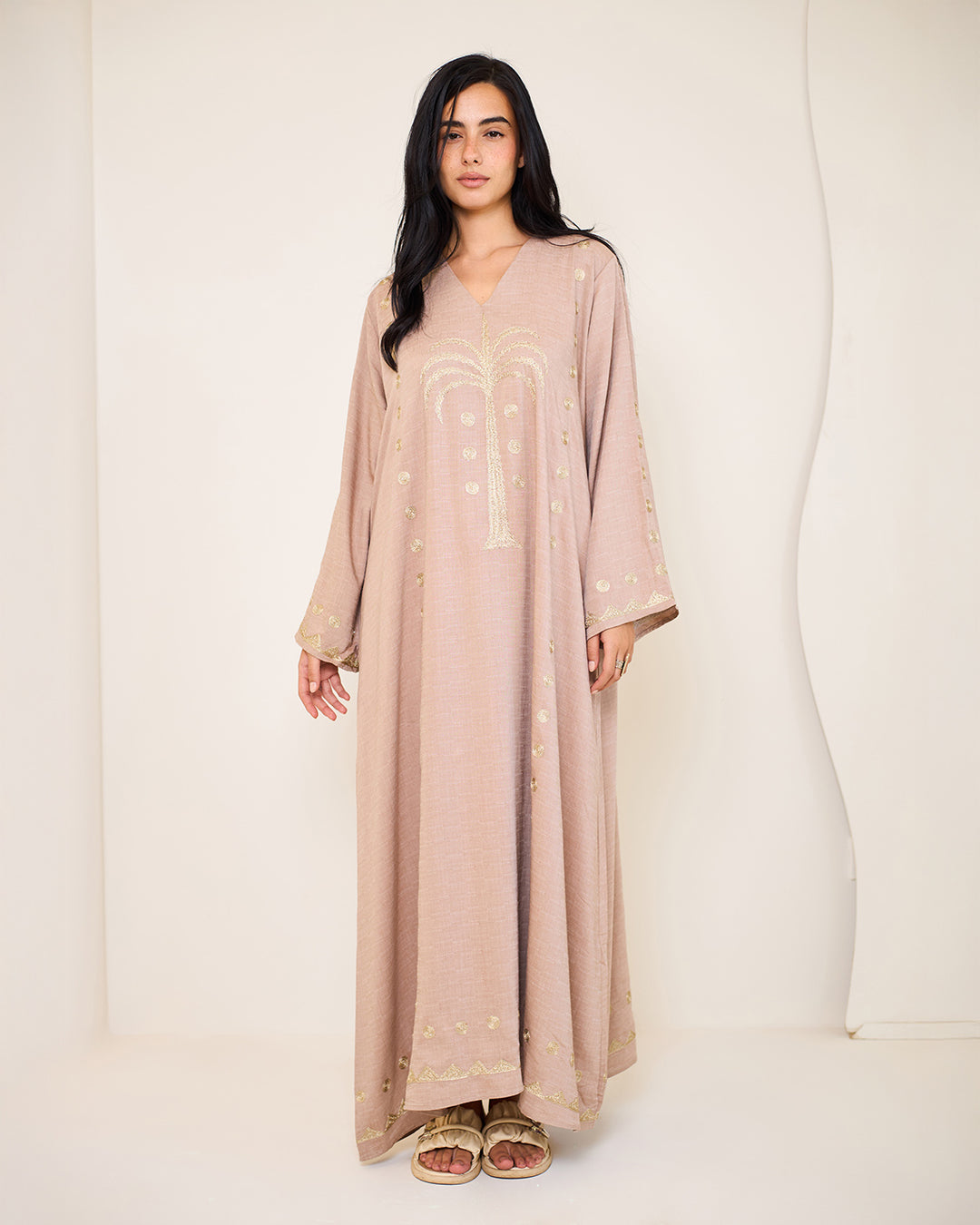 Embroidered Cotton Kaftan Dress - Tamara
