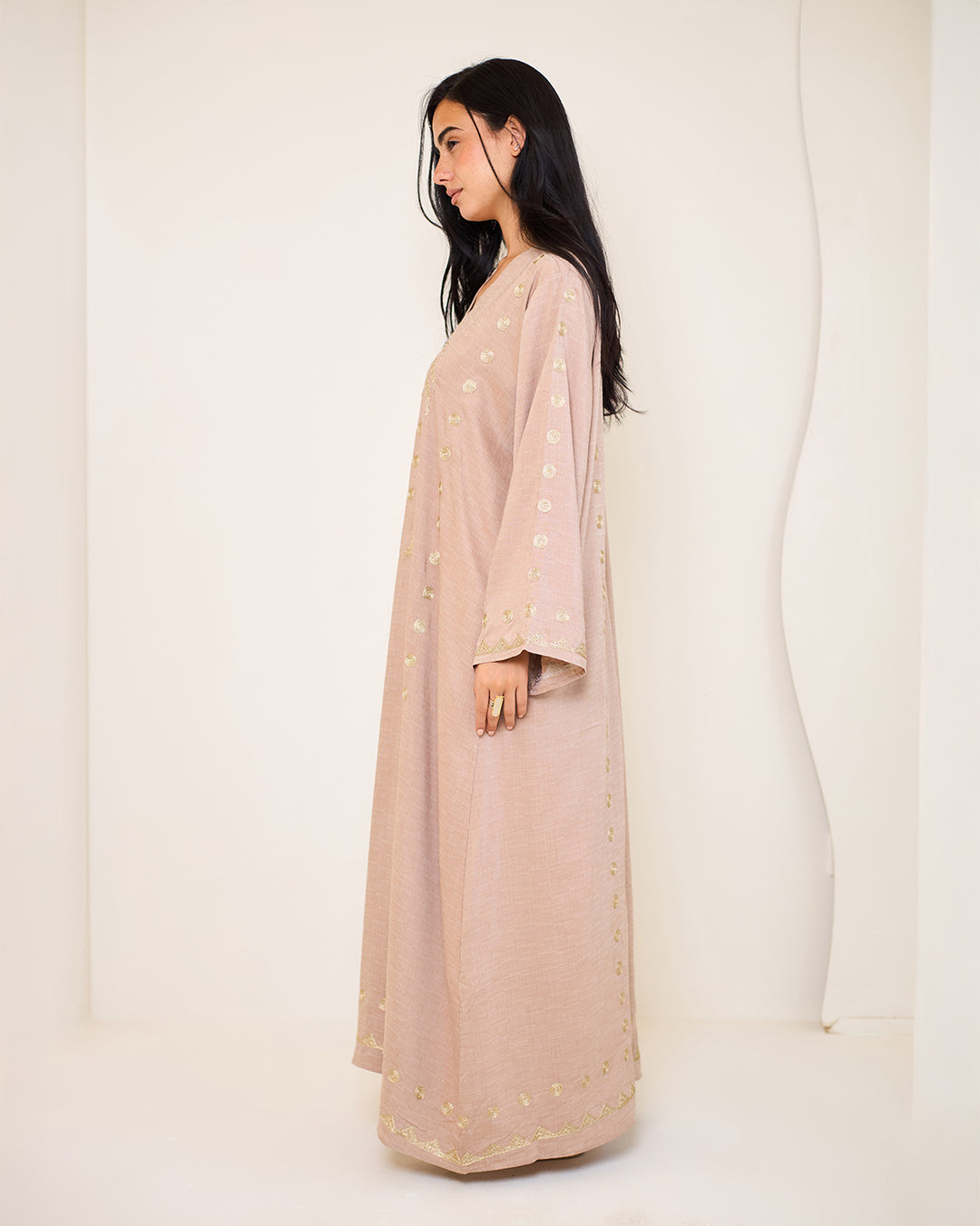 Embroidered Cotton Kaftan Dress - Tamara