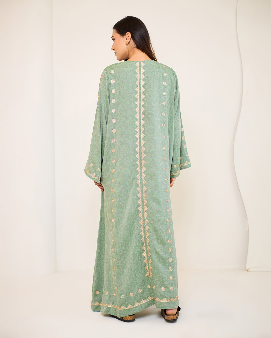 Embroidered Cotton Kaftan Dress - Tamara