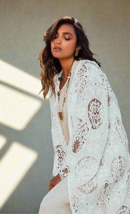 Ophelia Cream Joubert kimono white