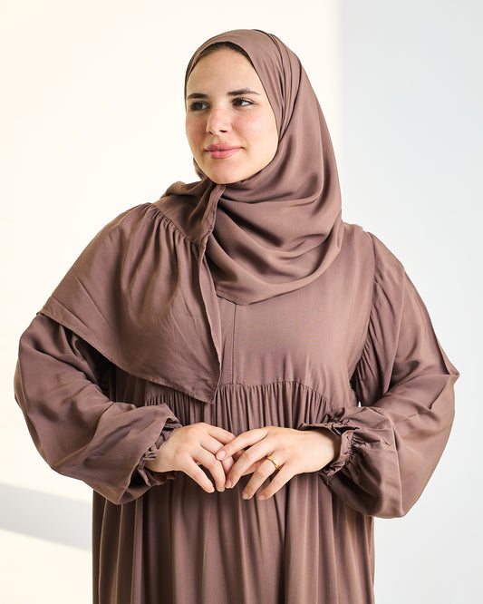 Coffee Dress Essdal-Viscose Cotton