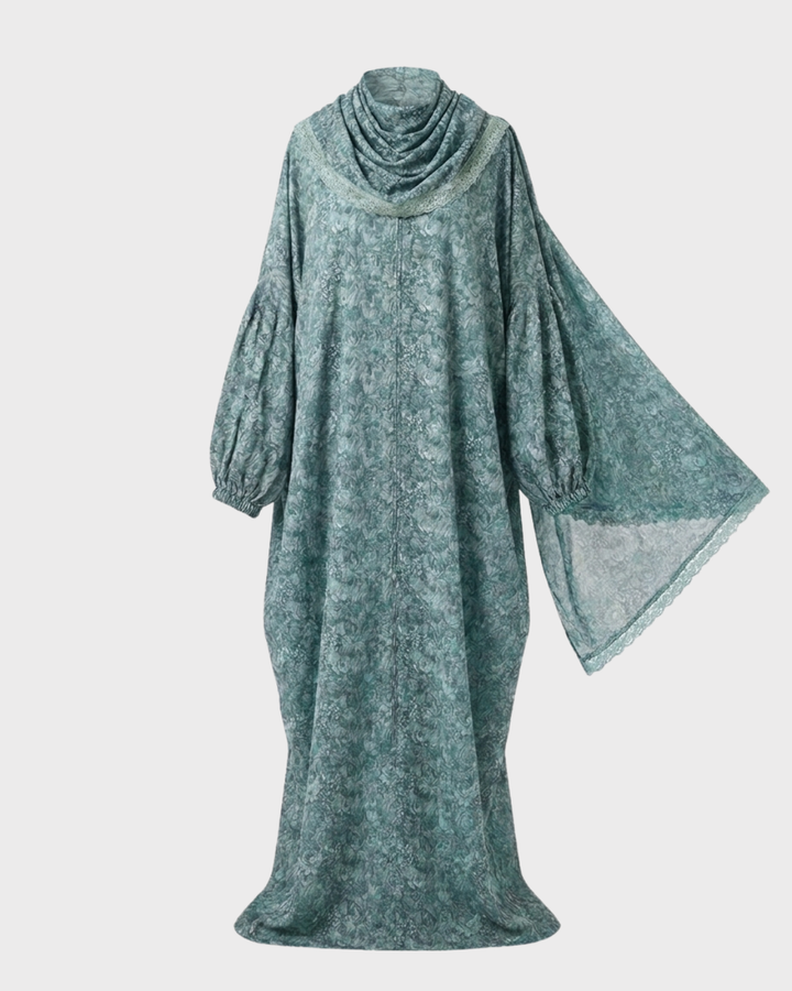 Azure Turkish Isdal — azure blue printed crepe prayer isdal, La Festiva