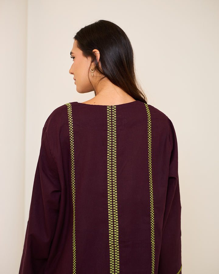 Embroidered Linen Kaftan Dress - Aphrodite