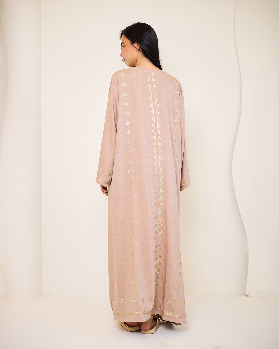 Embroidered Cotton Kaftan Dress - Tamara
