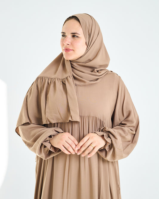 Beige Dress Essdal Viscose Cotton