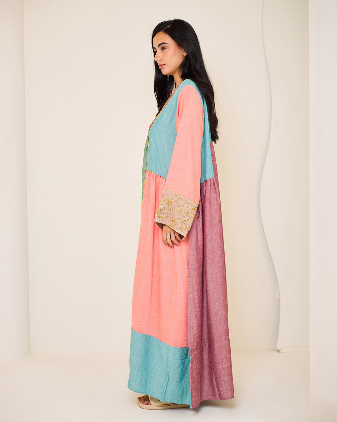 Isadora – Pure Cotton Patchwork Dress (Cool Tones Edition)