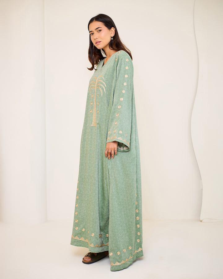 Embroidered Cotton Kaftan Dress - Tamara