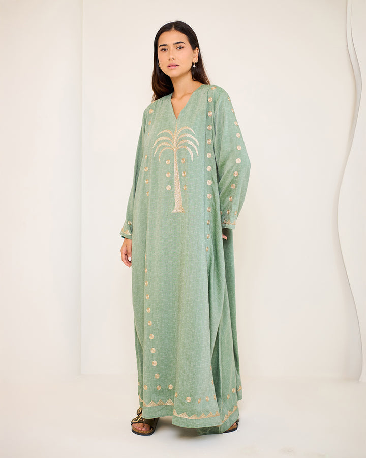 Embroidered Cotton Kaftan Dress - Tamara