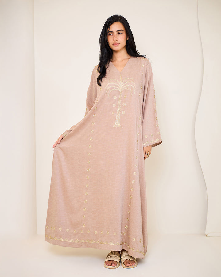 Embroidered Cotton Kaftan Dress - Tamara